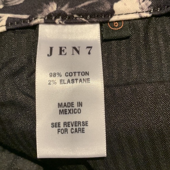 JEN 7 FOR ALL MANKIND SPECIAL DYED ANKLE SKINNY JEANS BLACK WHITE GRAY FLORAL - Picture 15 of 15